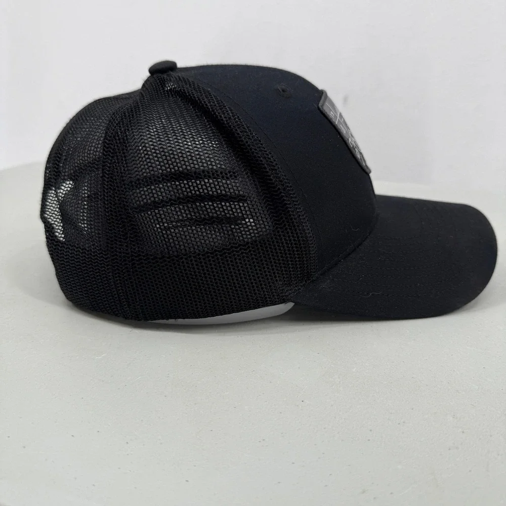 Columbia‎ Trucker Hat Mens Black Mesh Back Mountain Patch Snapback Cap